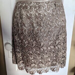 Taupe Lace Pencil Skirt - 8P